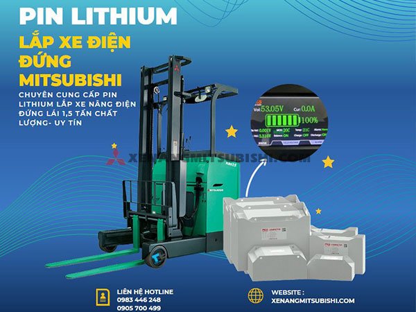 Bảng giá Pin Lithium lắp xe nâng điện đứng Mitsubishi mới nhất 2024