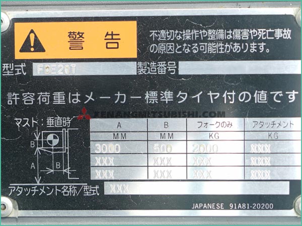 Xe nâng dầu MITSUBISHI FDE20T