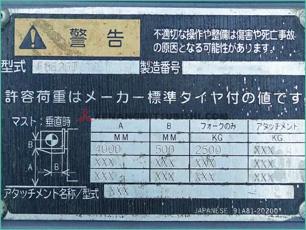 Xe nâng dầu MITSUBISHI FDE25T