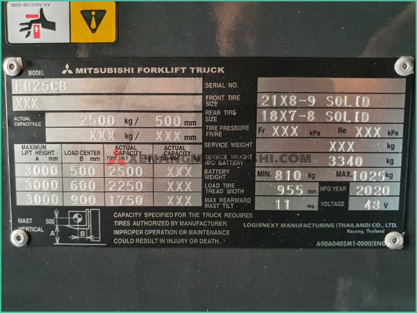 Xe nâng điện ngồi lái MITSUBISHI FB25CB | FB25LCB MỚI 100%