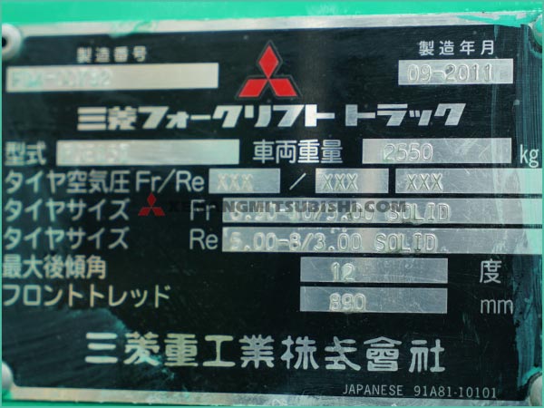 Xe nâng xăng - gas MITSUBISHI FGE15T